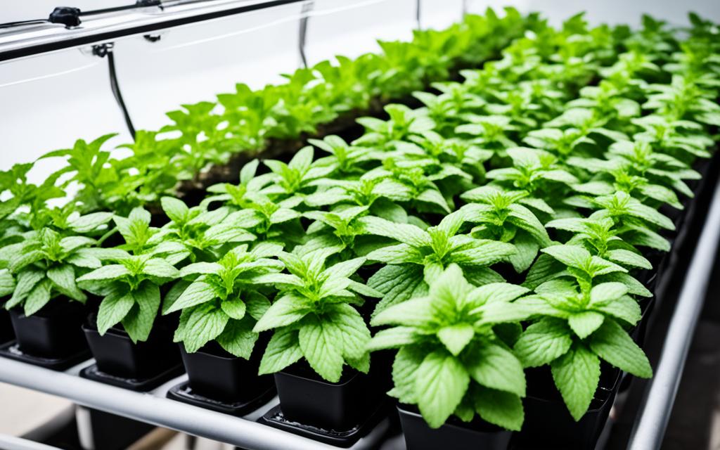 hydroponic peppermint plant spacing