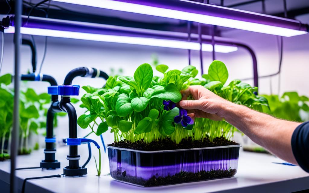 hydroponic viola cultivation