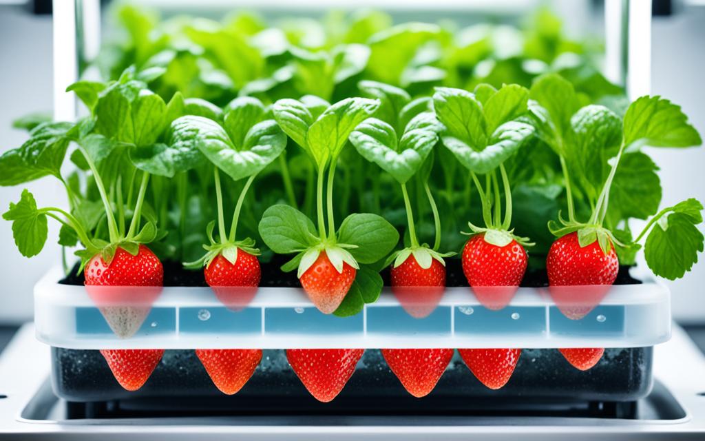 Hydroponic strawberry spinach