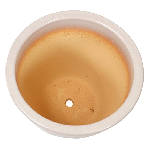 Sunnydaze Ocean Villa 11.75-Inch Outdoor Ceramic Planter - Set of 2 - Pearl Finish with Mineral Glaze