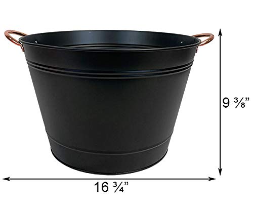 Panacea 81428 Modern Farmhouse Washtub Planters, Black, 14