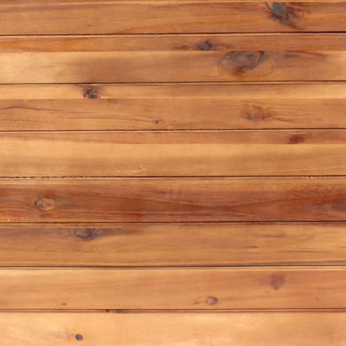 Sunnydaze Indoor/Outdoor Wooden Planter Boxes - 3 Acacia Wood Square Plant Pots with Removable Plastic Liners - Light Brown Stain