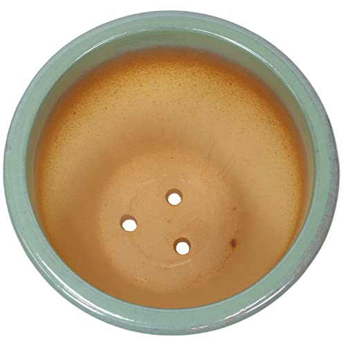 Sunnydaze Large Ceramic Planter - Indoor or Outdoor Plant Pot with Drainage - Seaside Dreams Glaze Finish - 15