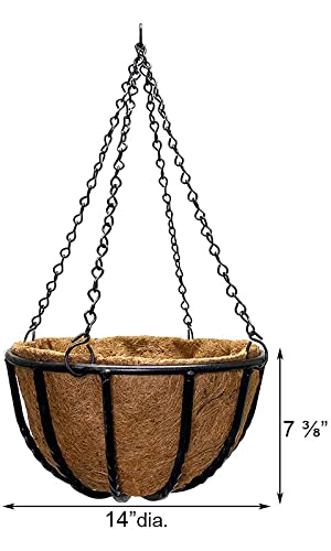 Gardman Blacksmith Hanging Baskets with Coco Liners, 14