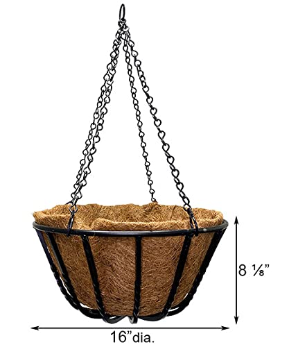 Gardman Blacksmith Hanging Baskets with Coco Liners, 16