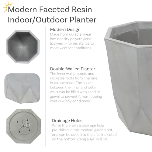 Sunnydaze Modern Faceted 14.75