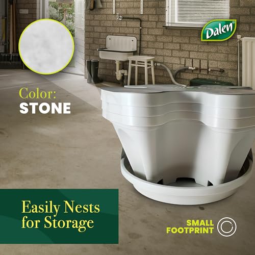 Dalen Stackable Garden - Indoor & Outdoor Vertical Planter - Modern, Space-Saving with Drainage - Includes Watering Tray - 3-Piece Stack