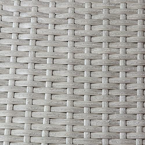 Sunnydaze Polyrattan Square Indoor Planters Set - Includes 14-Inch Square and 11-Inch Square Modern Decorative Planter - Features Attached Clear Polypropylene Liner - Gray