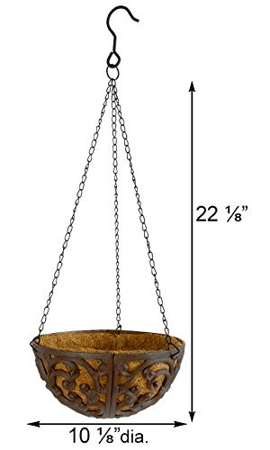 Esschert Design Cast Iron Hanging Baskets with Liners, 10