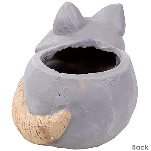 Sunnydaze Finley The Fox Planter Statue Decor - Hand-Painted Indoor Succulent or Flower Pot for Kitchen, Dining or Living Room Displays - 8-Inch
