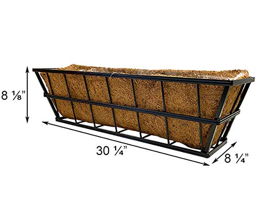Panacea Modern Farmhouse Deck Planters, Black, 30