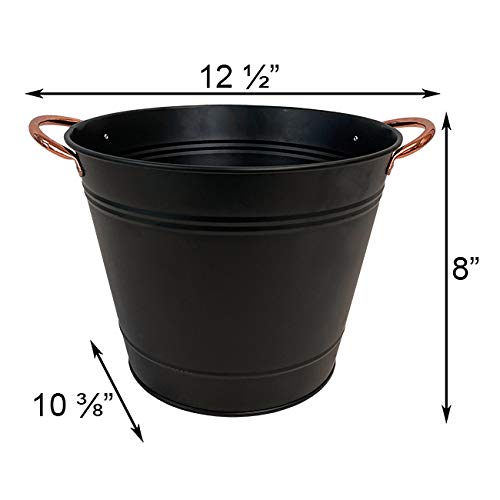 Panacea 81427 Modern Farmhouse Washtub Planters, Black, 10
