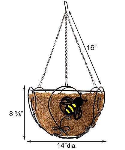 Panacea 81452 Bee-Conscious Hanging Baskets, Black, 14