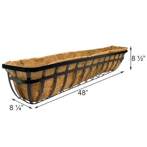 Panacea 88559 Flat Iron Series Planter Boxes, Black, 48