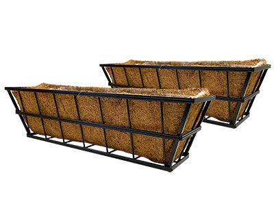 Panacea Modern Farmhouse Deck Planters, Black, 30