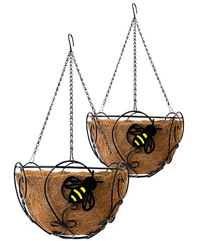 Panacea 81452 Bee-Conscious Hanging Baskets, Black, 14