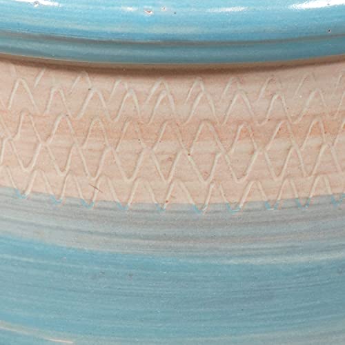 Sunnydaze Purlieu 12-Inch Outdoor/Indoor Ceramic Planters - Set of 2 -Shoreline