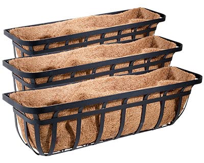 Panacea 88557 Flat Iron Series Planter Boxes, Black, 30