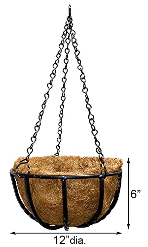 Gardman Blacksmith Hanging Baskets with Coco Liners, 12