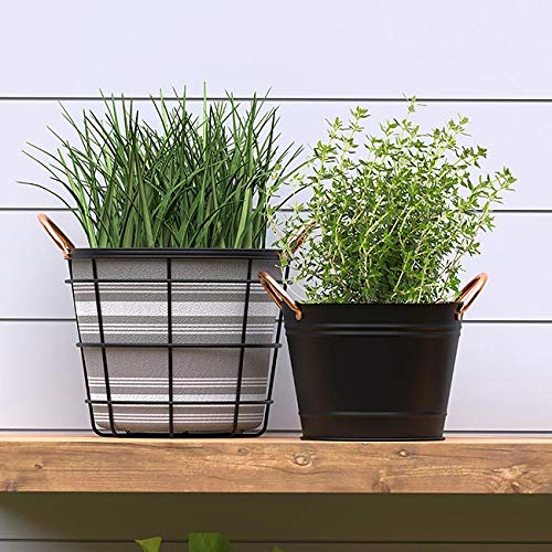 Panacea 81427 Modern Farmhouse Washtub Planters, Black, 10