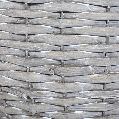 Sunnydaze Willow Wicker Coffee Cup Basket Planters - for Indoor Use Only - Set of 2 - Gray - Unique Teacup Shape - Features a Steel Wire Frame and Attached Plastic Liner