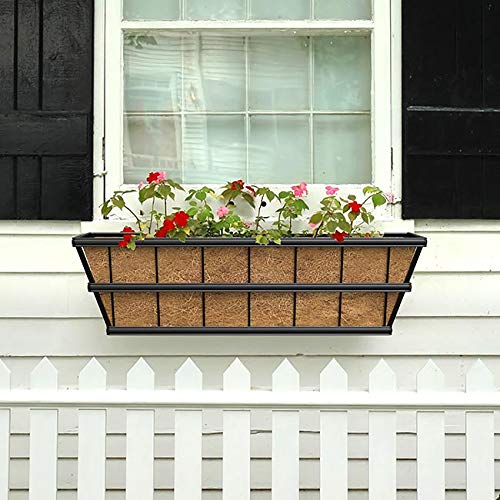 Panacea Modern Farmhouse Deck Planters, Black, 30