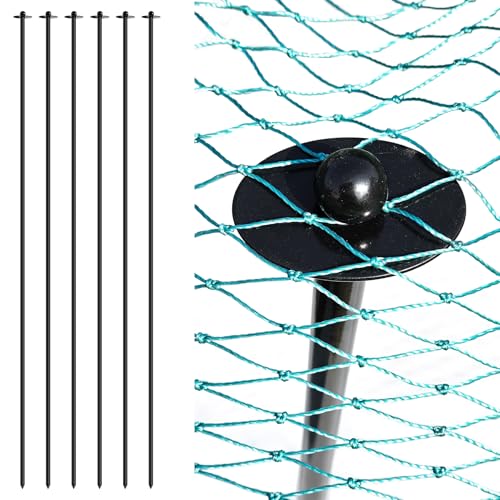 JPOIP 72 Inch Garden Stake Netting Support, Black Heavy Duty Powder Coated Steel Frame for Garden Fencing, Plant & Crop Protection from Wildlife - Best Support Stakes